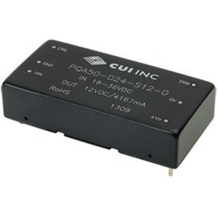 CUI INC Isolated Dc/Dc Converters Dc-Dc Isolated, 50 W, 36~75 Vdc Input, 12 Vdc, 4167 Ma, Single Regulated PQA50-D48-S12-D